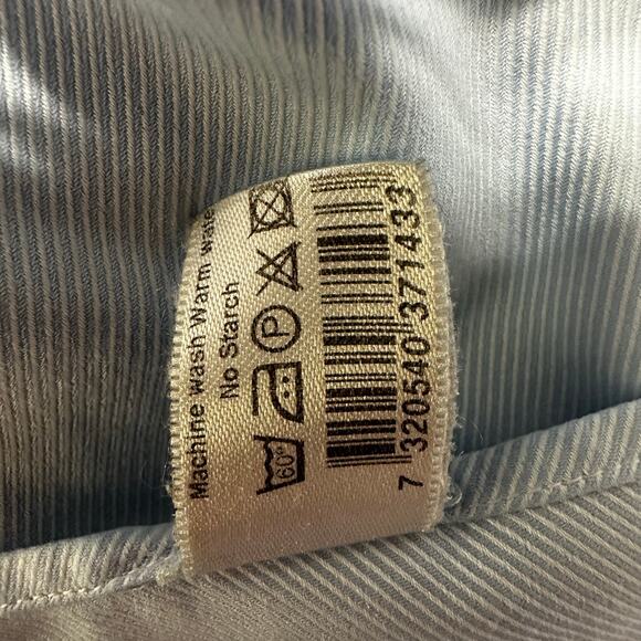 ETON Button Up Shirt Mens Size 43 / 17 Solid Blue Long Sleeve Work 100% Cotton - Picture 7 of 7